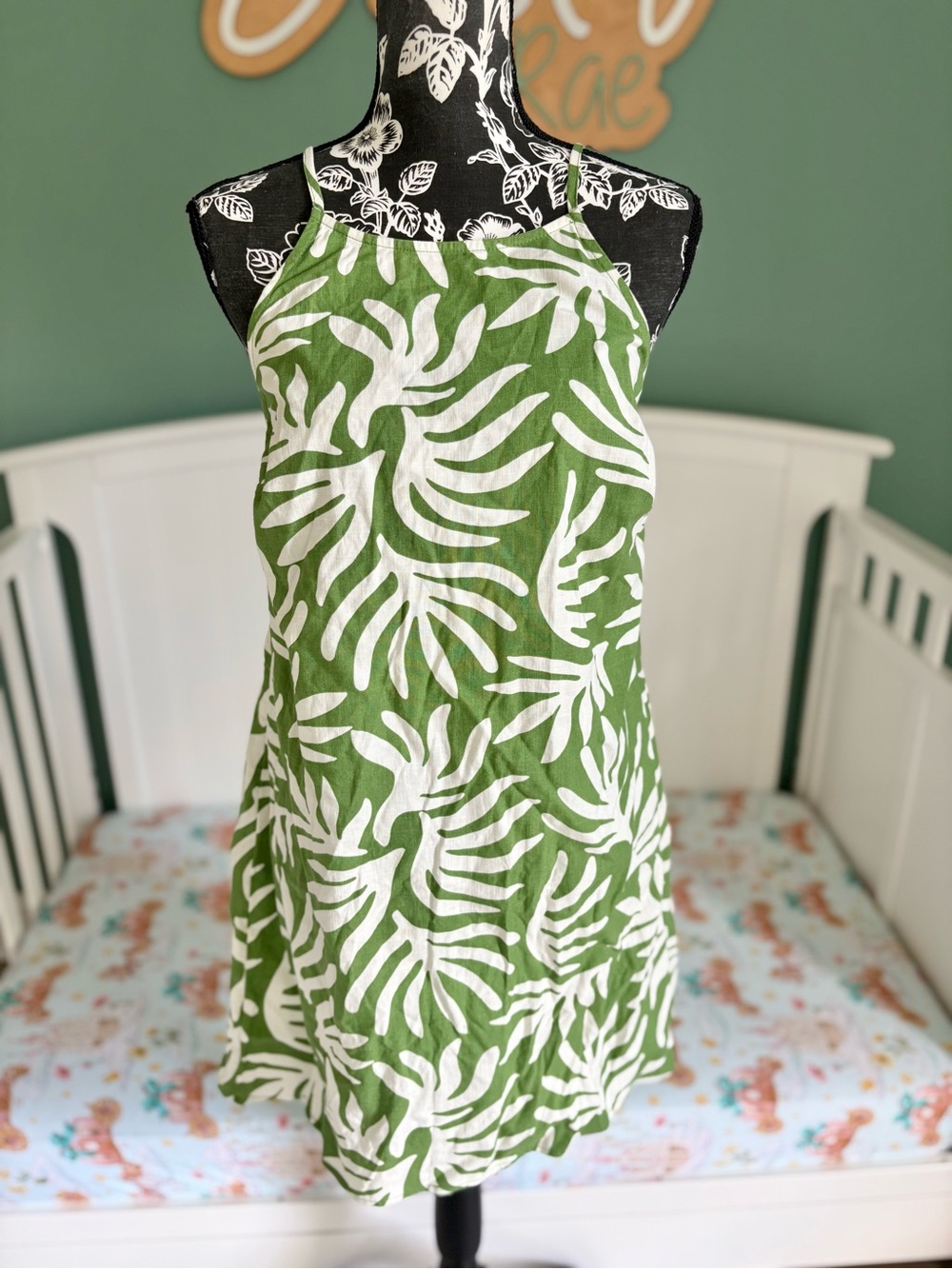A new day size medium open back linen blend summer dress